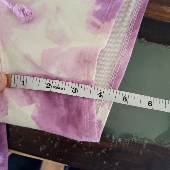 Wildfox 2 Piece Lounge Set Sweatshirt & Shorts Tie Dye Stars Purple Size Large‎ - Picture 11 of 11